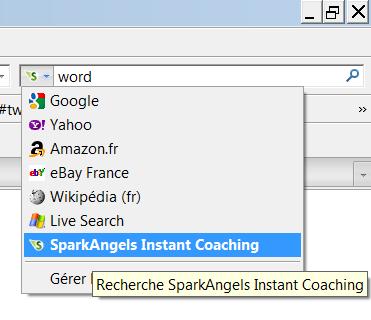 extension de recherche SparkAngels pour Mozilla Firefox